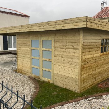 Abri de jardin en bois Toit Terrasse avec auvent